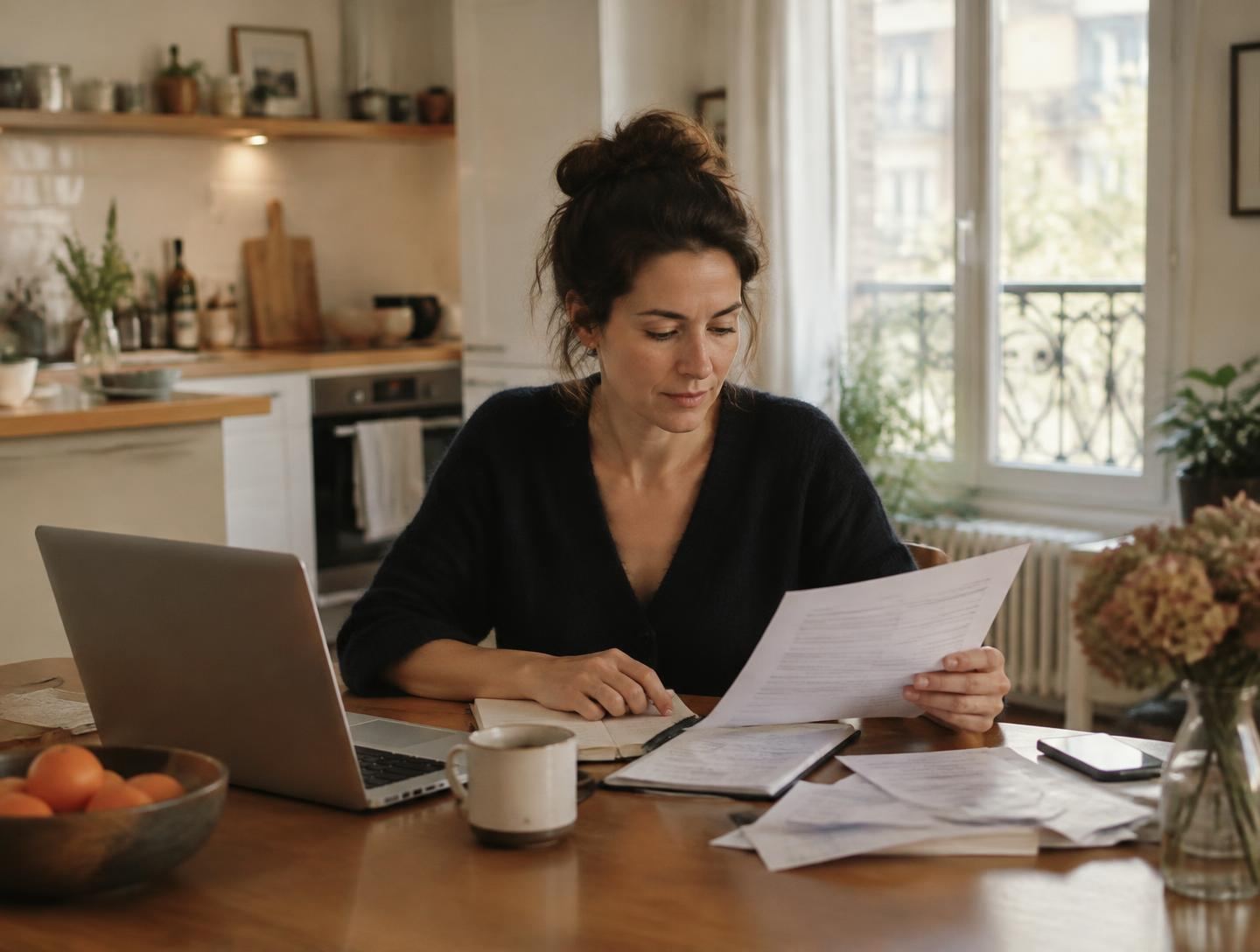 Une femme fait le point sur ses crédits